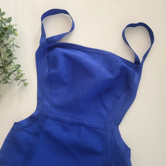 House of CB Sexy Bandage Gown Cocktail Maxi Dress Cornfield Blue - Picture 12 of 16